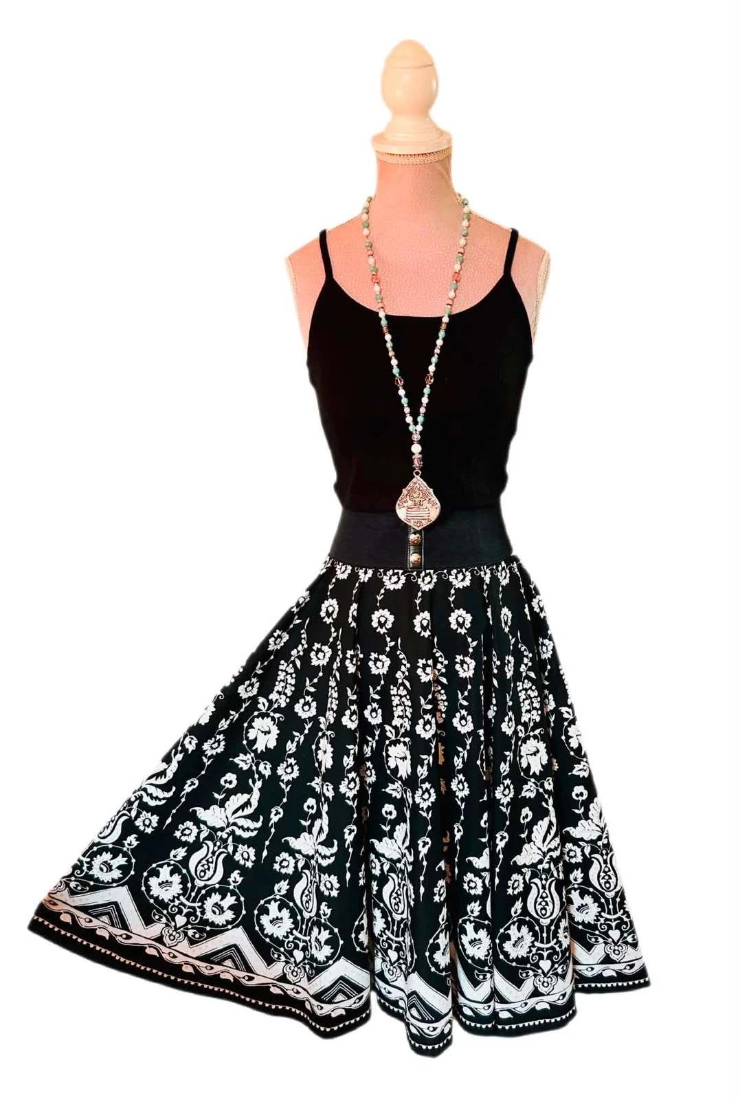 🖤🌿Vintage 2000s katoenen dansende rok barok bohemien folk chic Full circle rok 36/38🌿🖤 – photo 6